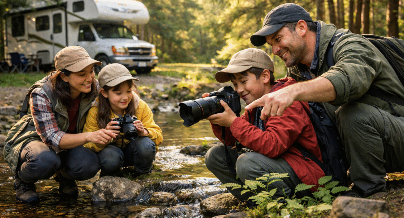 Family nature education and eco photography learning during a 4-day RV trip on Vancouver Island, Canada