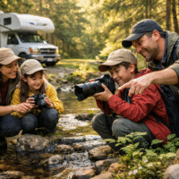 Family nature education and eco photography learning during a 4-day RV trip on Vancouver Island, Canada