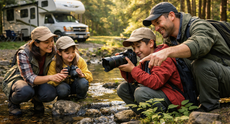 Family nature education and eco photography learning during a 4-day RV trip on Vancouver Island, Canada