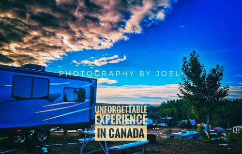 Immersive RV photography experience capturing a camper van journey through Canada’s scenic landscapes